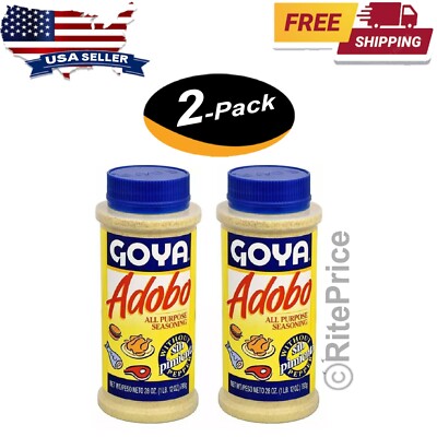 Goya Adobo All Purpose Seasoning without Pepper- Adobo sin Pimienta 28 oz  2 Pcs