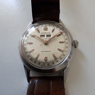 Vintage Marvin Autodate Triple Date Hand-Winding Men's Watch | eBay UK