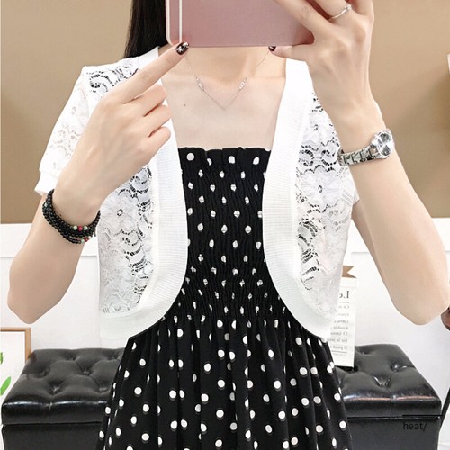 Women Floral Lace Cardigan Jacket Wedding Shrug Capelet Crop Bolero Top Shawl - Picture 11 of 12