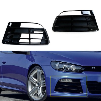 Front Bumper Fog Light Cover Grille Pair For 2009-2014 Volkswagen VW Scirocco R