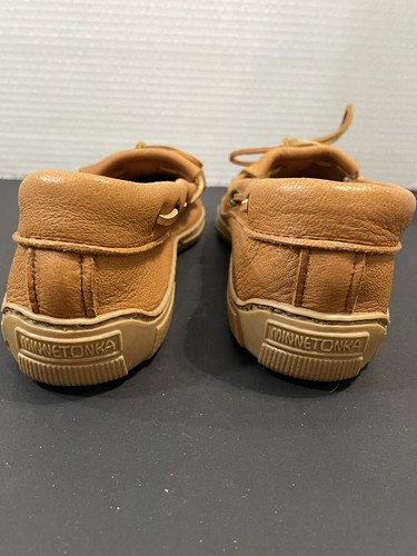 Minnetonka Damenschuhe Größe 8,5 Elchleder Kilty Naturkautschuksohle WEICHE Slipper - Bild 5 von 8