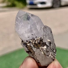 26G Natural White Crystal Backbone Cluster Black Mineral Mud Specimen