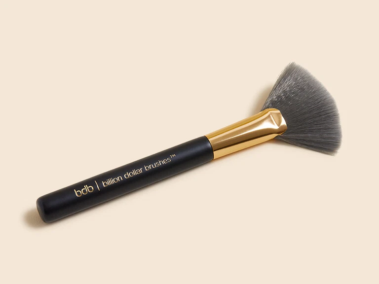 Billion Dollar Brushes Fan Brush Makeup Brush Charcoal Infused Bristles BDB - Image 2 of 3