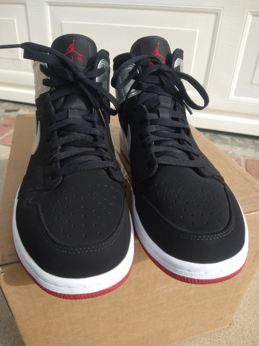 air jordan 1 black gym red metallic silver