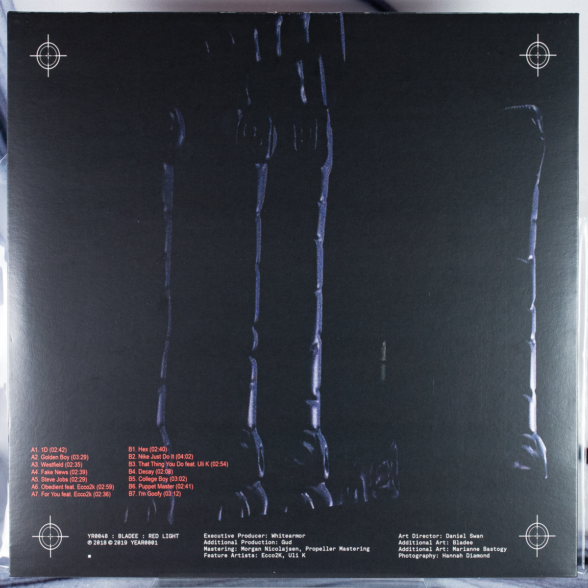 BLADEE RED LIGHT VINYL SIGNED AUTOGRAPHED Grey LP Drain Gang