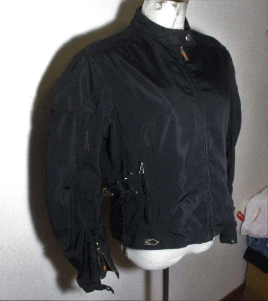 Biker POWER TRIP Black Full Zip Protective Motorcycle Jacket Size M - Image 3 of 4
