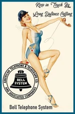 Bell System Pin-Up Metal Sign