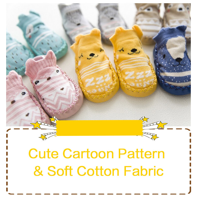 SAOLA Calzini con suole in gomma suola antiscivolo morbida carino pavimento cartone animato W2V0