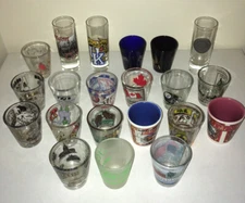 Lot of 21 Shot Glasses From All Over The United States