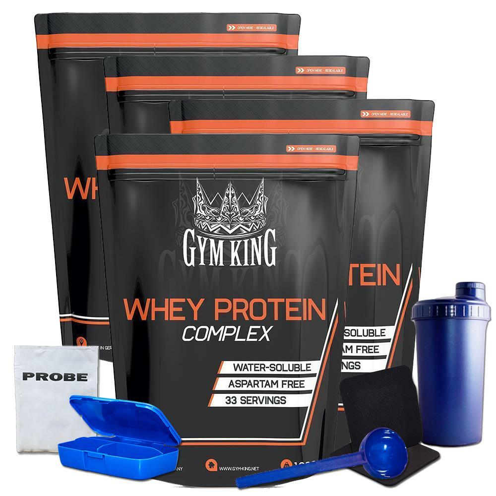 (23,73 евро/кг) Сывороточный протеин Gym King Whey Protein 4 x 1000 г Beutel Eiweiss BCAA Amino +бонус