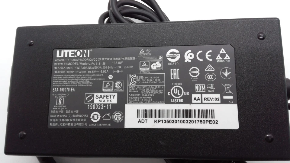 原始设备制造商 Liteon 19.5V 6.92A PA-1131-26 适用于宏碁 Nitro 5 AN517-52-52T3 17.3" 135W — 第 3/3 张图片