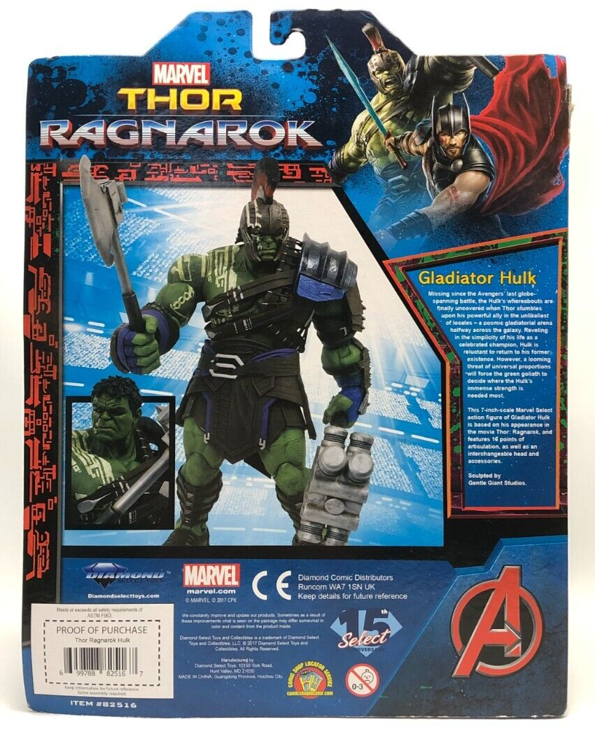 Gladiator Hulk Marvel Select Thor Ragnarok 2017 Diamond Select | eBay