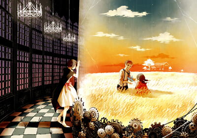 Anime steampunk emotion gears girls Playmat Game Mat Desk