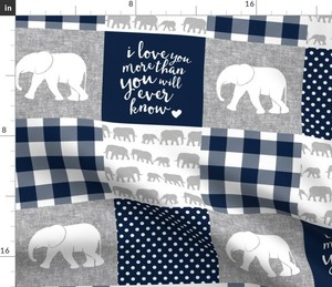 Azul Marino Y Gris Por Bebe Nino Elefante Guarderia Me Tela