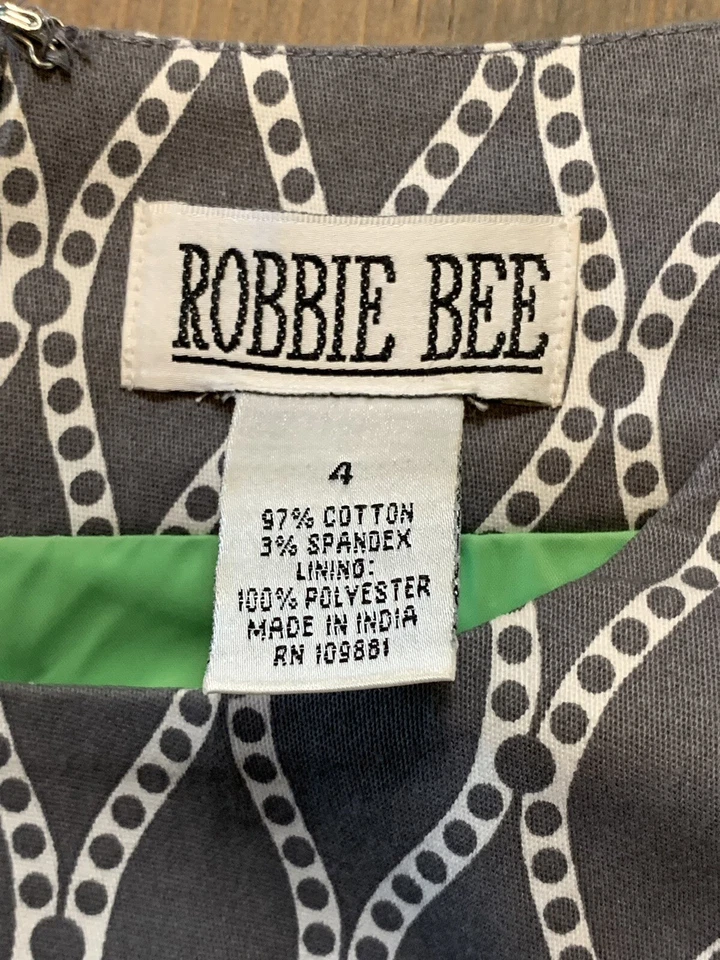 Vestido Vaina Para Mujer Robbie Bee Sin Mangas Estampado Geométrico Gris/Blanco Forrado Talla:4 Foto 3 de 4