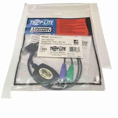 Tripp Lite/ Dell USB to PS/2 Adapter - Keyboard -Mouse (B015-000) Brand New BH