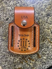 Personalized Leather Pocket Folding Knife Pancake Sheath  Buck 112, 110.........