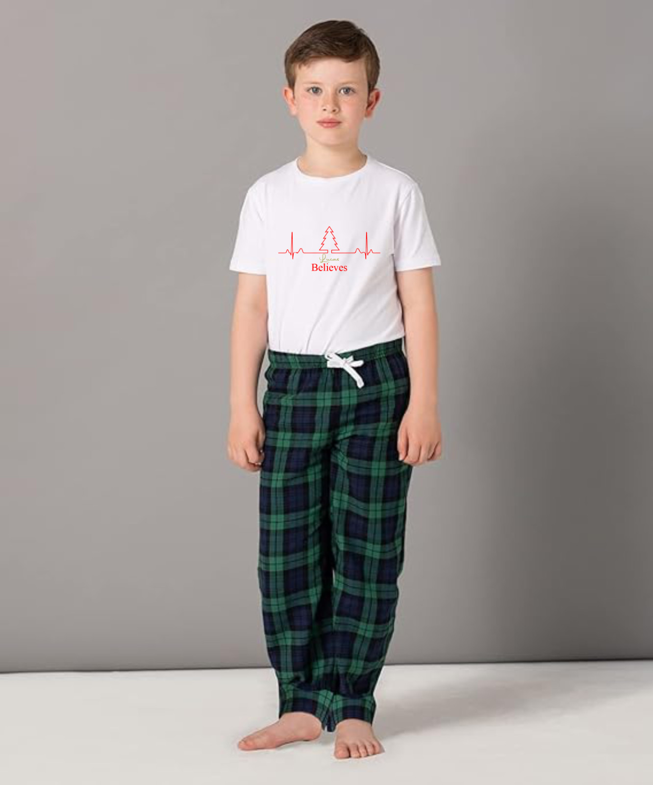 Personalised Children's Christmas Pyjamas kids pjs Matching image 2