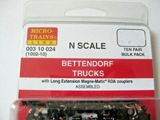Micro-Trains Stock 00310024 1002-10 Bettendorf Trucks Long Extended Couplers