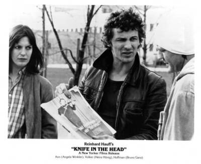 Angela Winkler and Heinz Hoenig stop Bruno Ganz in 'Knife In The He Old Photo