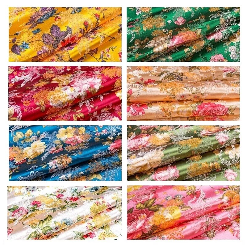 Satin Flowers & Plants Damask Craft Fabrics
