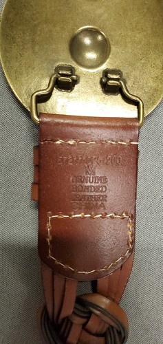 Vintage Leather Belt Womens 34 Ornate Medallion Buckle Knotted Western Boho Vtg - Picture 11 of 19