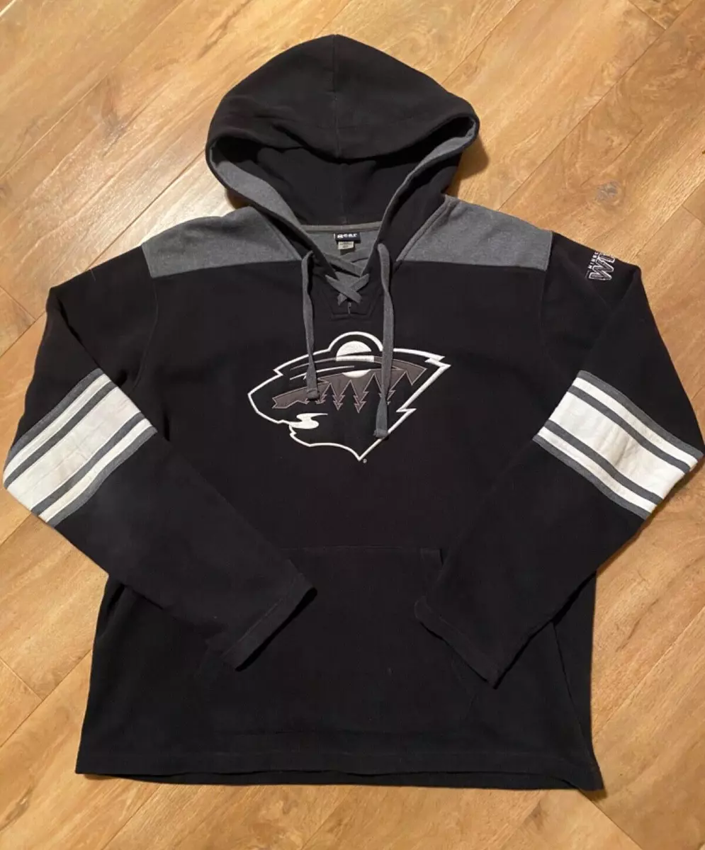 Vintage Minnesota Wild Size XL Black Hoodie Hockey NHL Mens