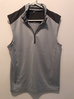 Mens Nike Golf Tour Performance Dri Fit Gray 1/4 Zip Vest Sz Small