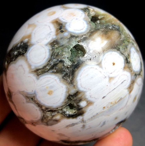 344g Madagascar Orbs OCEAN JASPER QUARTZ Geode CRYSTAL sphere BALL HEALING d826 - Picture 2 of 10