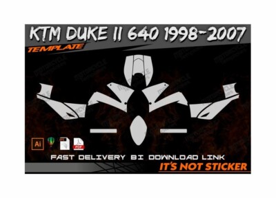 KTM DUKE II 640 1998-2007 template vector 1/1 scale EPS PDF CDR
