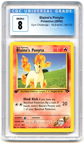 Blaine's Ponyta (1st Edition) graded CGC 8 for sale on eBay