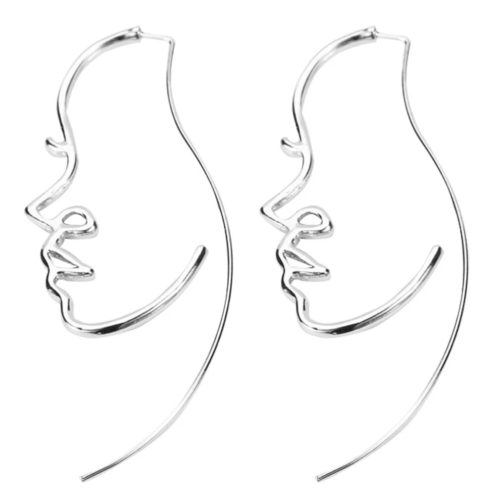 Face silhouette earrings deals