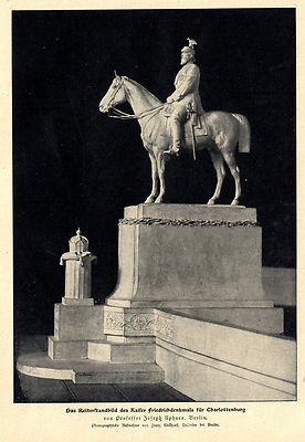 Reiterstandbild Kaiser-Friedrich v.Prof.Joseph Uphues Berlin  XXL-Bild von 1902