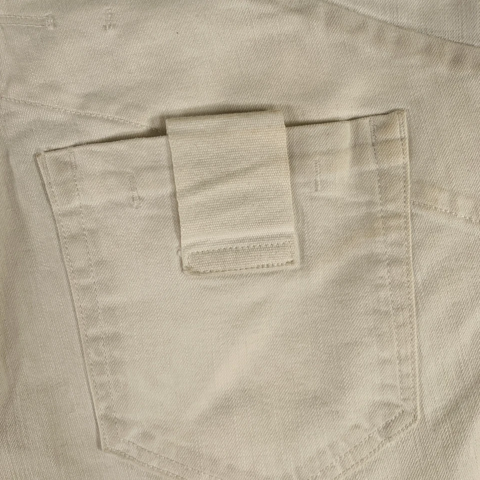 Pantalones informales JULIUS JAPAN SS16 talla M blancos grises abstractos mezcla de algodón cremallera mosca Foto 4 de 4