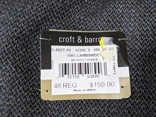 NEW 48R Tweed Tooth Check Brown Blue Lambswool Wool Blazer Jacket Sport Coat