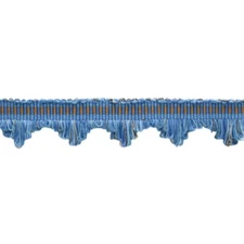 Fringe Trim with Woven Header, Color# VL09 - Blue [Sold By The Yard]