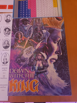 VINTAGE 1981 DOWN WITH THE KING RPG BOOKCASE GAME Unpunched 