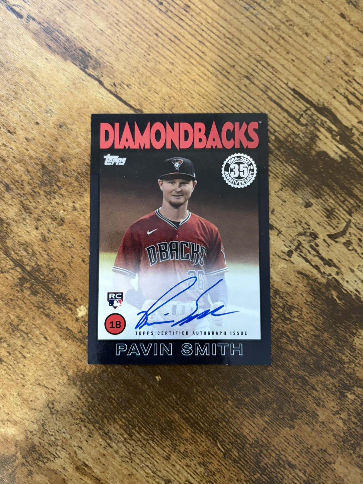2021 Topps Update Pavin Smith 1986 35th Anniversary Rookie Auto. Diamondbacks 