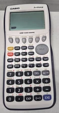 Casio fx-9750GII Graphing Calculator White Blue Working W/ Cover - Free US Ship