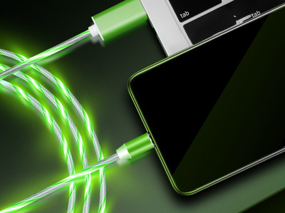 Compatible with Apple, Flowing Ligh Magnetic Streamer Data Line Cable for Iphone