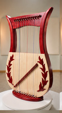 12-String King Davidic Harp Red w/ extra strings set tuning key and deluxe bag