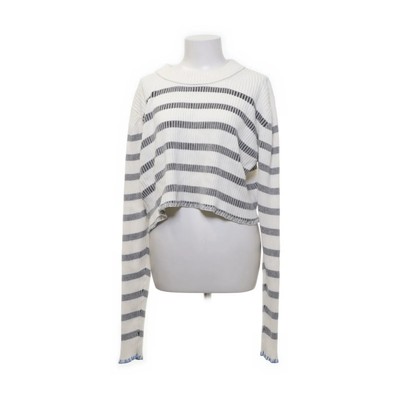 H&M Studio, Strickpullover, Größe: S, S/S 2021, Weiß, Baumwolle, Streifen -OtB