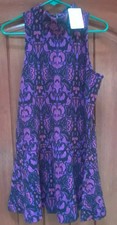 NWT LADIES SIZE MEDIUM FREE PEOPLE DRESS MSRP 118.00 PURPLE, PINK & BLACK