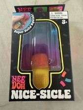 NeeDoh Nice-Sicle Rainbow Popsicle Squishy Nee Doh NEW Authentic Schylling Pink
