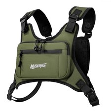 Sports Chest Bag For Men Women, Water Resistant Lightweight Front Olive New