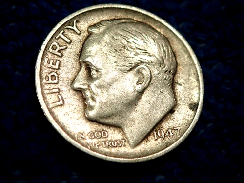 SILVER  ROOSEVELT DIME: SCARCE 1947-S IN VERY FINE PLUS CONDITION!