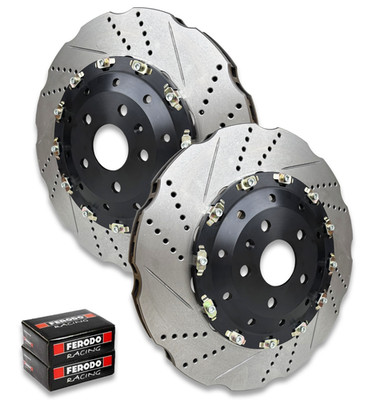 FITS AUDI RS3 [8P] FRONT 2-PIECE FLOATING WAVED BRAKE DISCS WITH BRAKE PADS