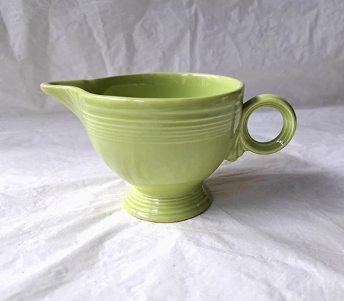 Vintage Homer Laughlin FIESTA O-Ring Handle Creamer, Chartreuse Green (c. 1950s)