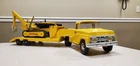 1960's Tonka Yellow Tractor Trailer/Lowboy with Back Hoe!!!! NICE!!!!