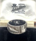 Antique 1833 brutalist Masonic style band RING sterling silver RARE 9.9g size T